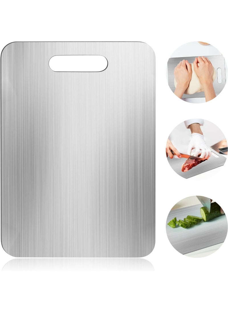 FAYET Stainless Steel Cutting Board 304, Double Sided Dishwasher Safe Chopping Board for Meat, Vegetables, Fruits, and Kitchen Prep, Heavy-Duty, Knife-Friendly, Multi-Purpose - Image 2